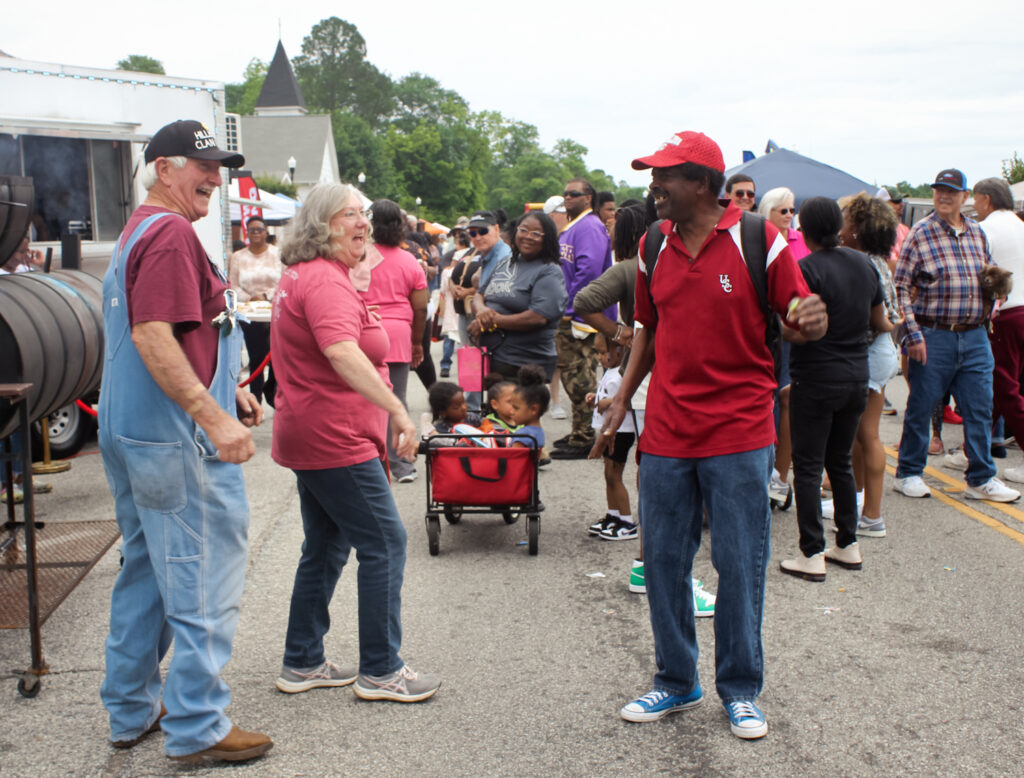 People enjoy the Peach Blossom Festival in Johnston, South Carolina